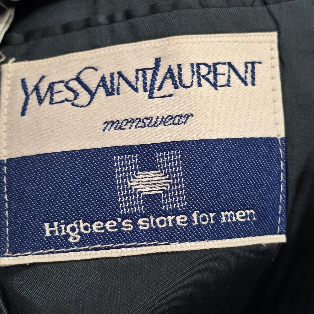 Yves Saint Laurent Blazer Mens Vintage Pinstripe Wool Suit Jacket‎ Navy France